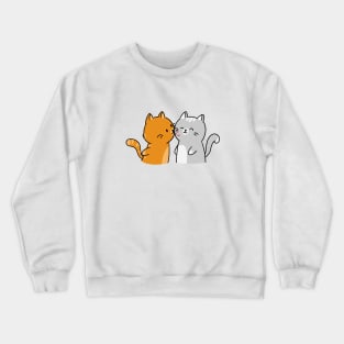 Cute lovely cats, a sudden kiss. Crewneck Sweatshirt